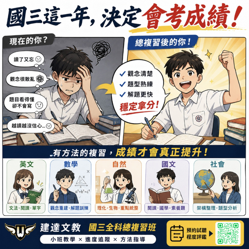 <太平校>建達國三總複習班,不只是把課再上一次